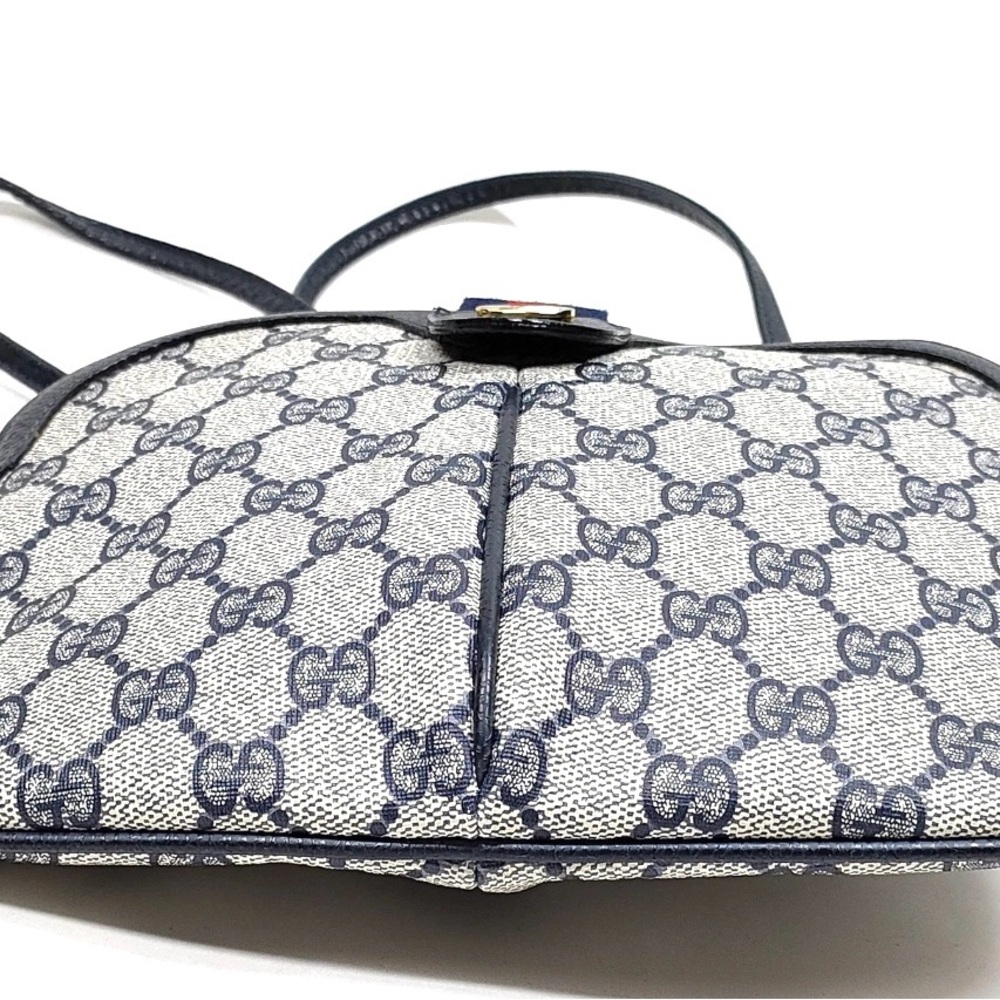 ๐๐๐ฏ Gucci GG Sherryline Navy Blue PVC Leather Crossbody Bag - Picture 2 of 7